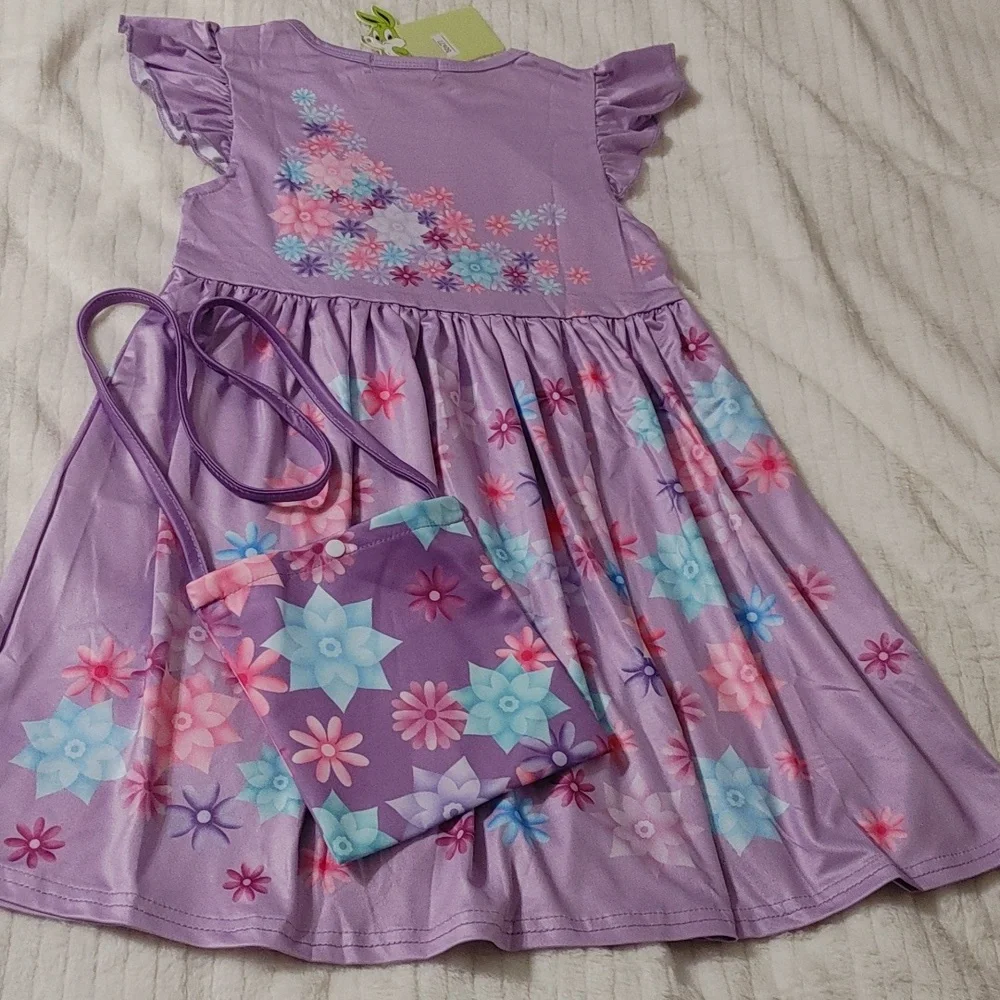 2 PC a very cute purple dress size 130, 6/7, 6-8 yrs. NWT. - Picture 4 of 4